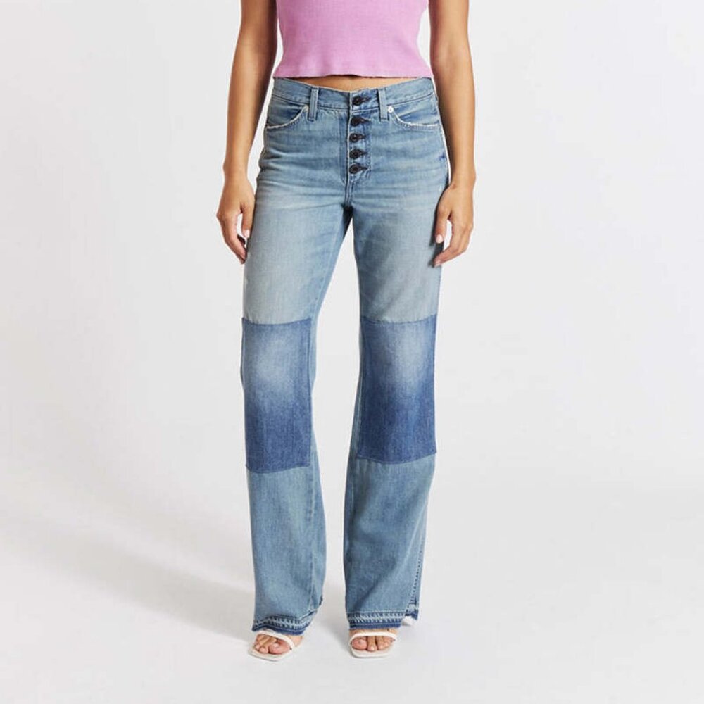 NEW AMO DENIM Medium Blue Made In Usa Stevie Jeansv for women 252